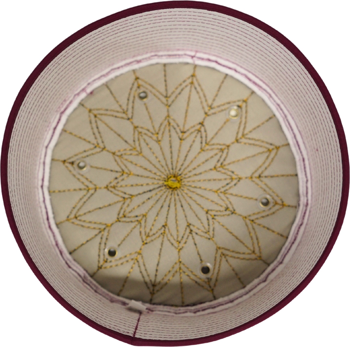 Sarıkhane Imam Sarığı-Beyaz Kumaş-Bordo Takke-Düz Sarım-Kuş Gözlü-7 Metre görsel 4