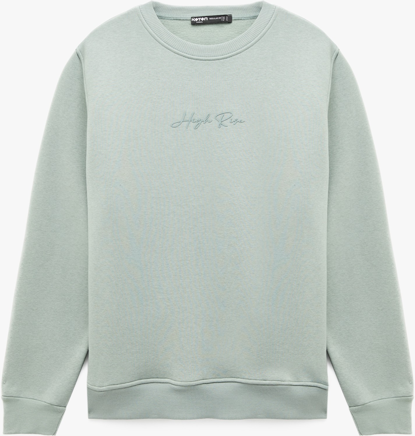 Koton Regular Fit Uzun Kollu Şardonlu Bisiklet Yaka Basic Baskılı Sweatshirt
