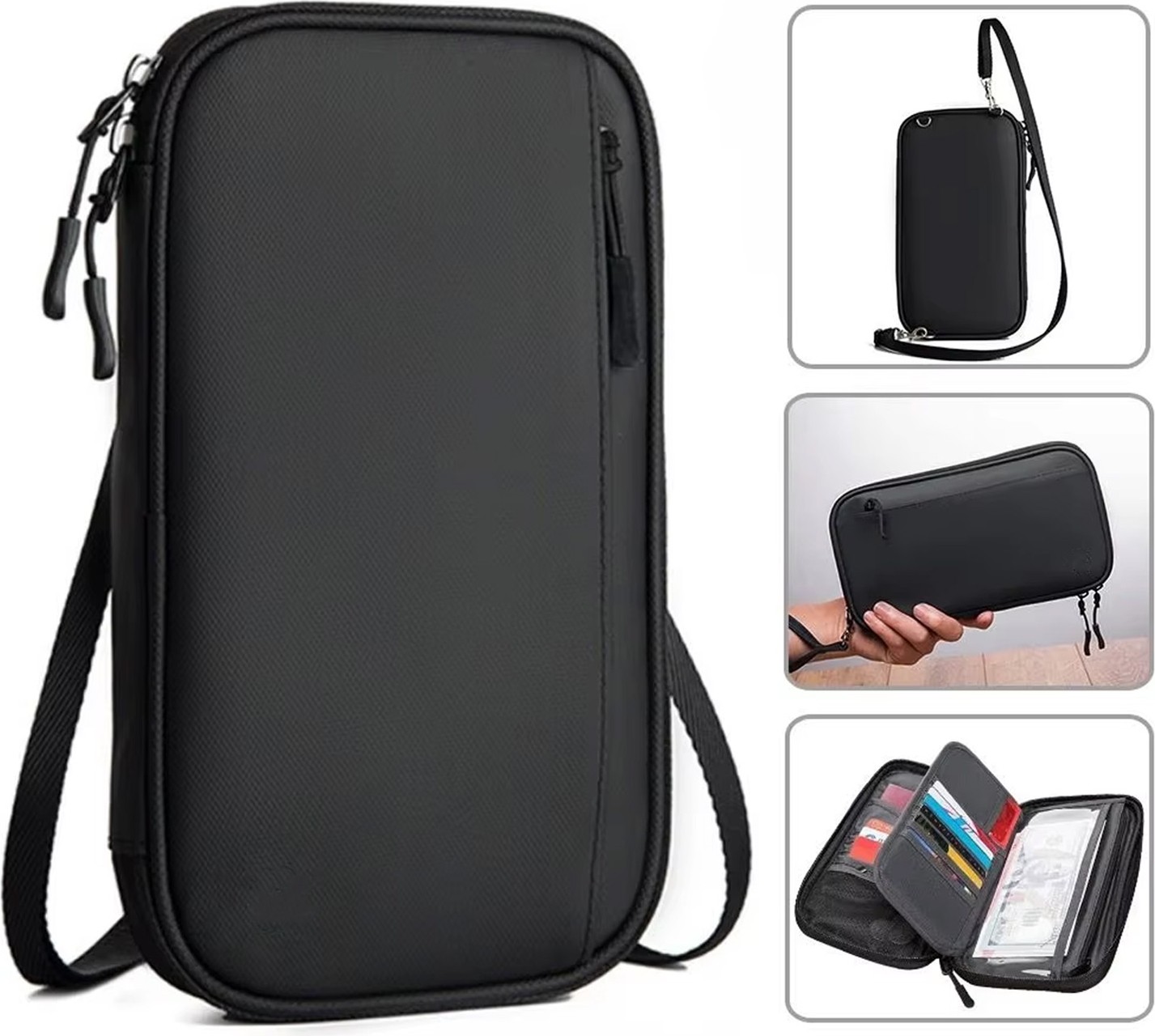 Microcase Unisex Su Geçirmez Çok Amaçlı Seyehat Pasaport Çok Gözlü Organizer Çanta AL4863