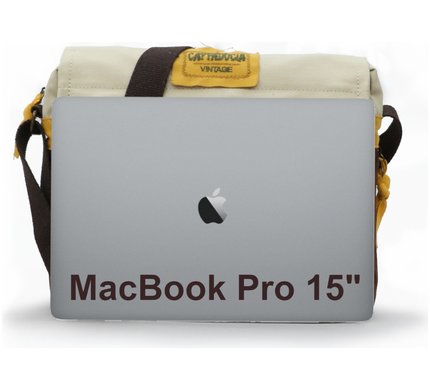 Cappadocia Vintage 4009 Ephesus Salaş Omuz Postacı Yeşil Krem 15.6 Inç Laptop Okul Seyahat Günlük Vintage Pamuk Çanta görsel 5