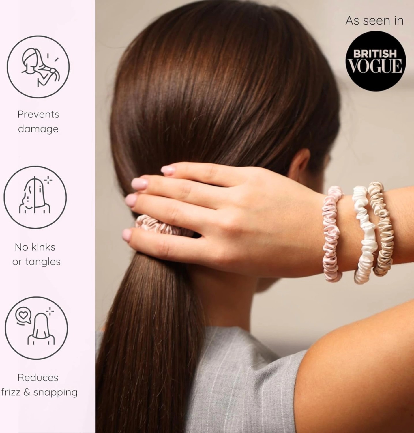 Thenile %100 Saf Ipek Küçük Scrunchie Saç Tokası Renk3 - Günlük Pratik Ekstra Elastik Lastikli Simit Toka görsel 2