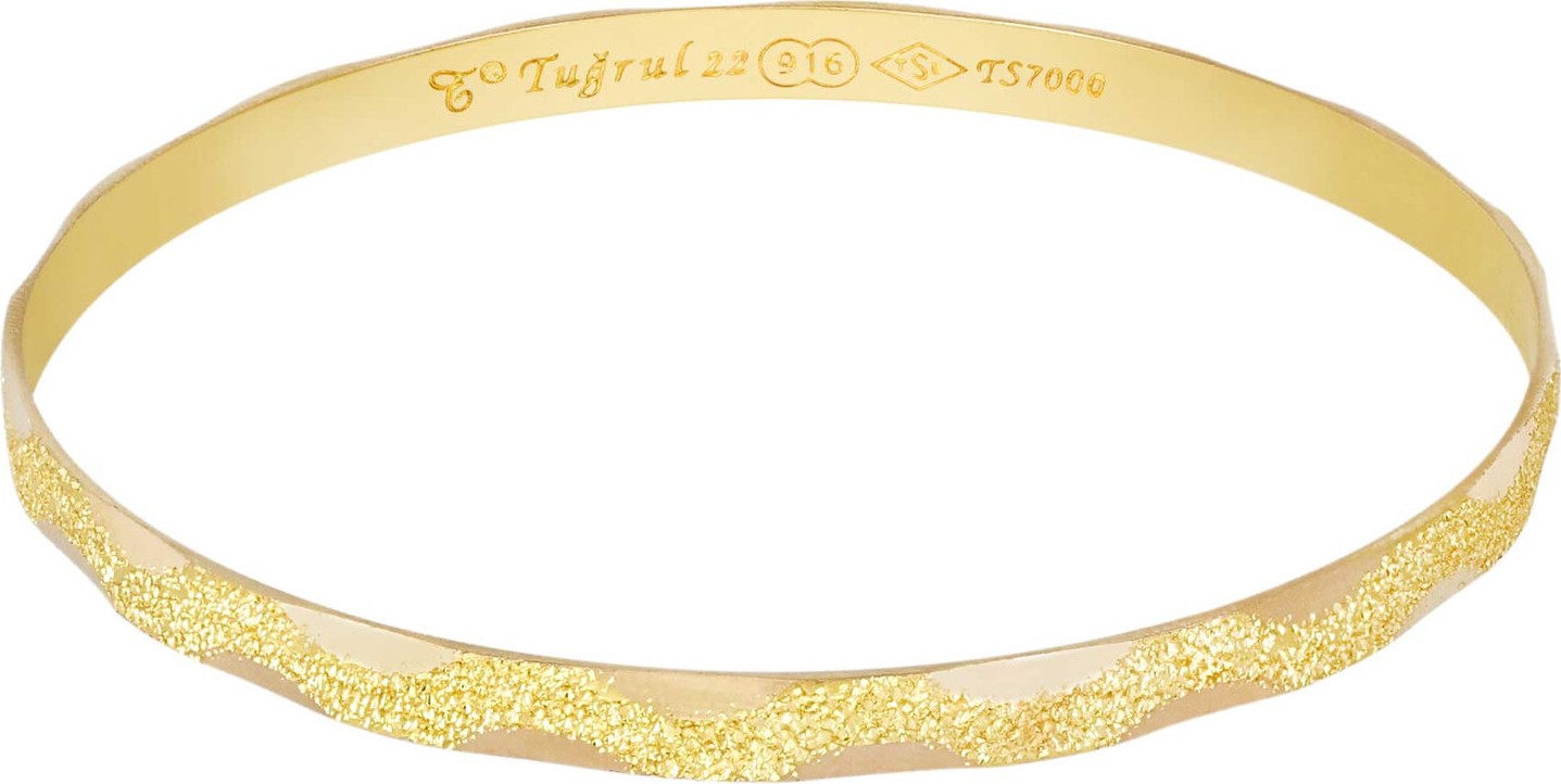 T51 Tuğrul Altın 10 gr (Gram) 22 Ayar Işçiliksiz Simli Z Bilezik