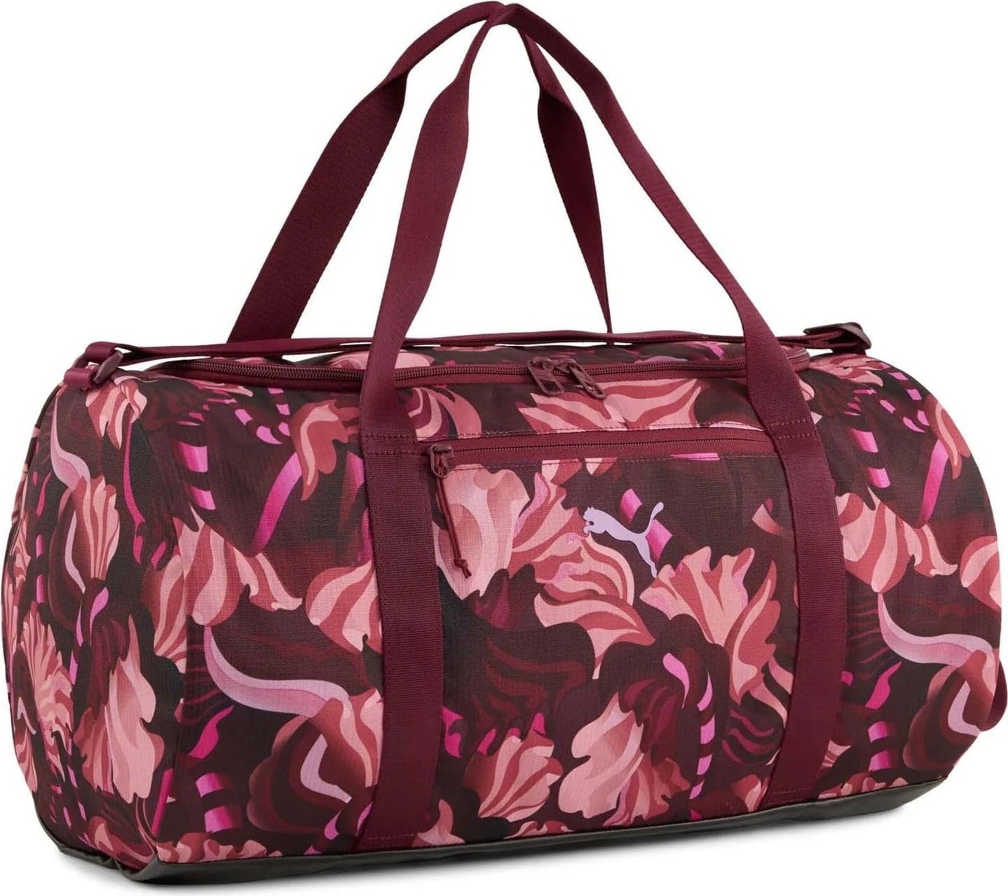 Happy Trend Puma Kadın At Floral Rıbbon Barrel Bag Spor Çantası Ruby Shimmer-Poised Pink-Aop Tek Beden