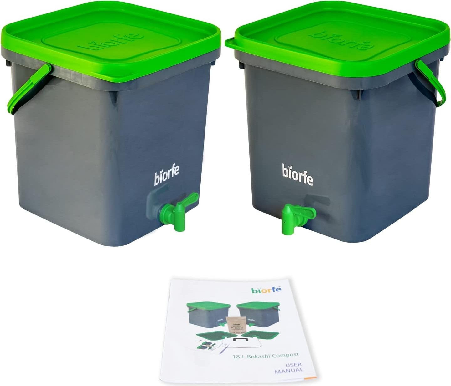 Özkaya Store Bokashi Kompost Kovası Kepekli 18 Litre Ikili Set - 18SGB görsel 4
