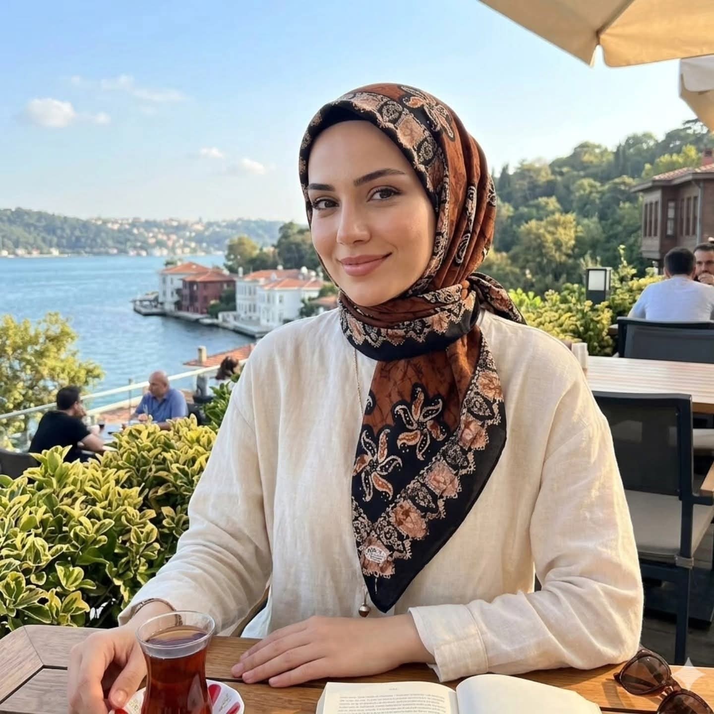 Akbal %100 Saf Pamuk Yazma Şal Desen görsel 6