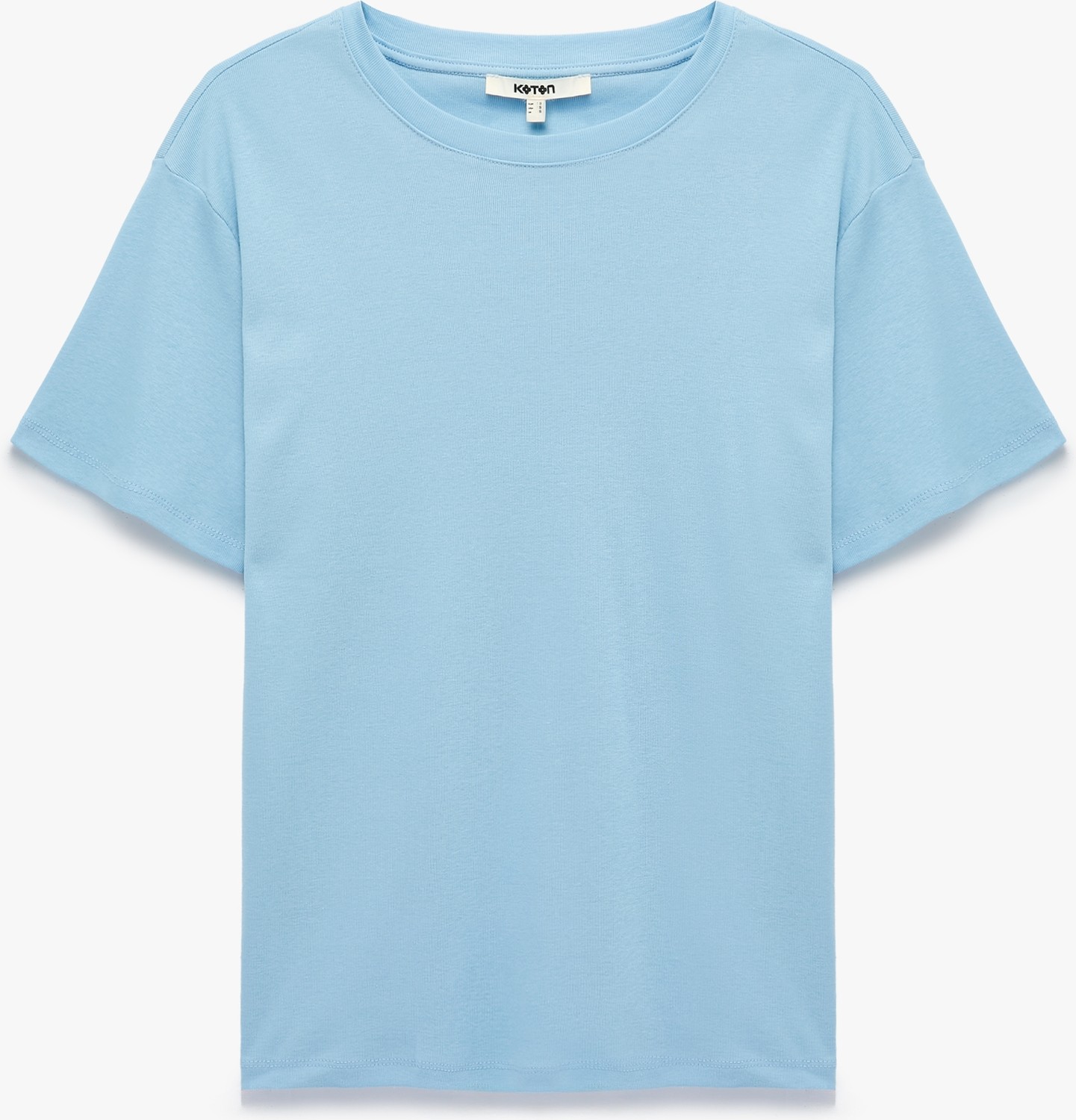 Koton Pamuklu Kısa Kollu Bisiklet Yaka Oversize Basic Tişört