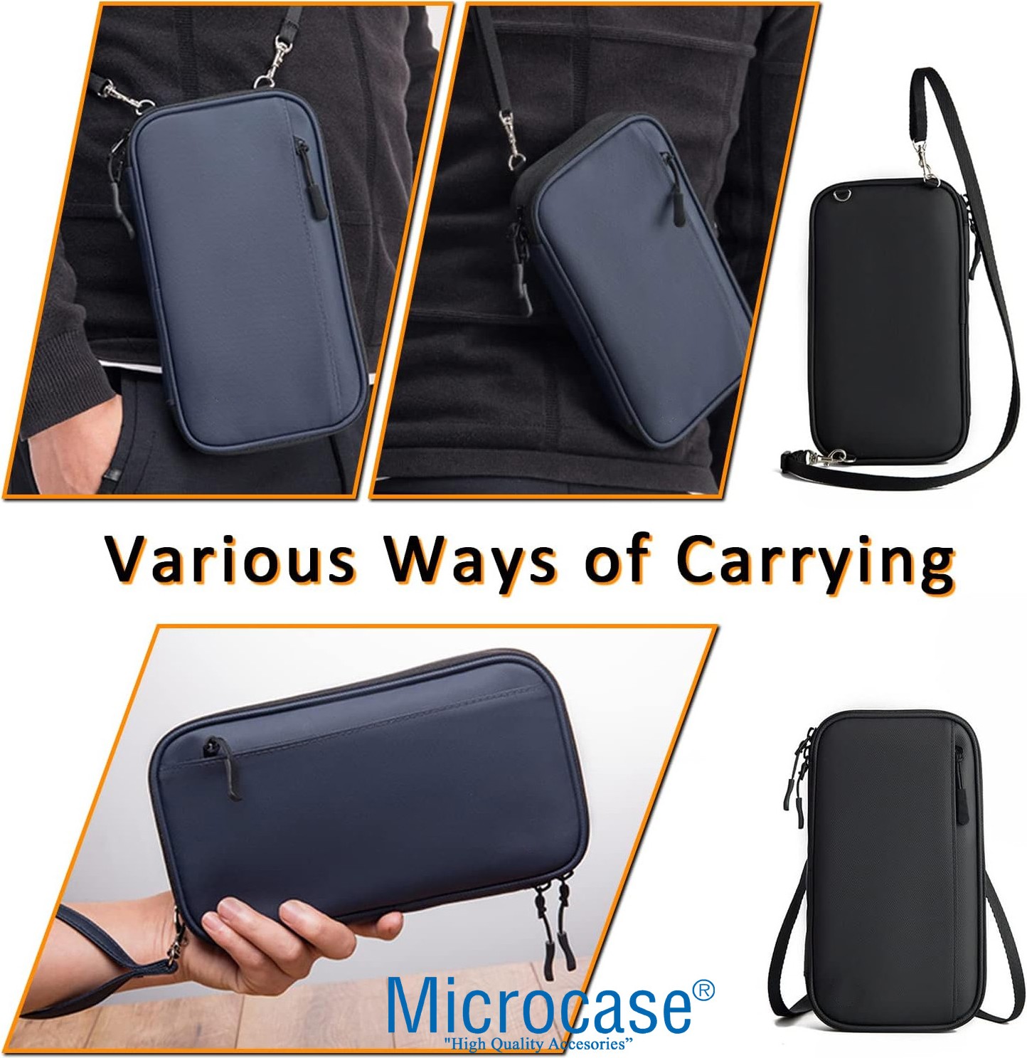 Microcase Unisex Su Geçirmez Çok Amaçlı Seyehat Pasaport Çok Gözlü Organizer Çanta AL4863 görsel 2