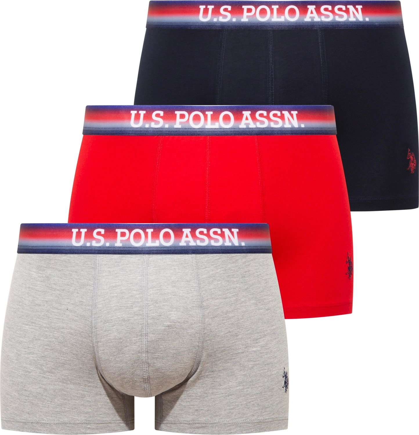 U.S. Polo Assn. 80651 Lacivert - Siyah - Turuncu 3 Lü Boxer görsel 5