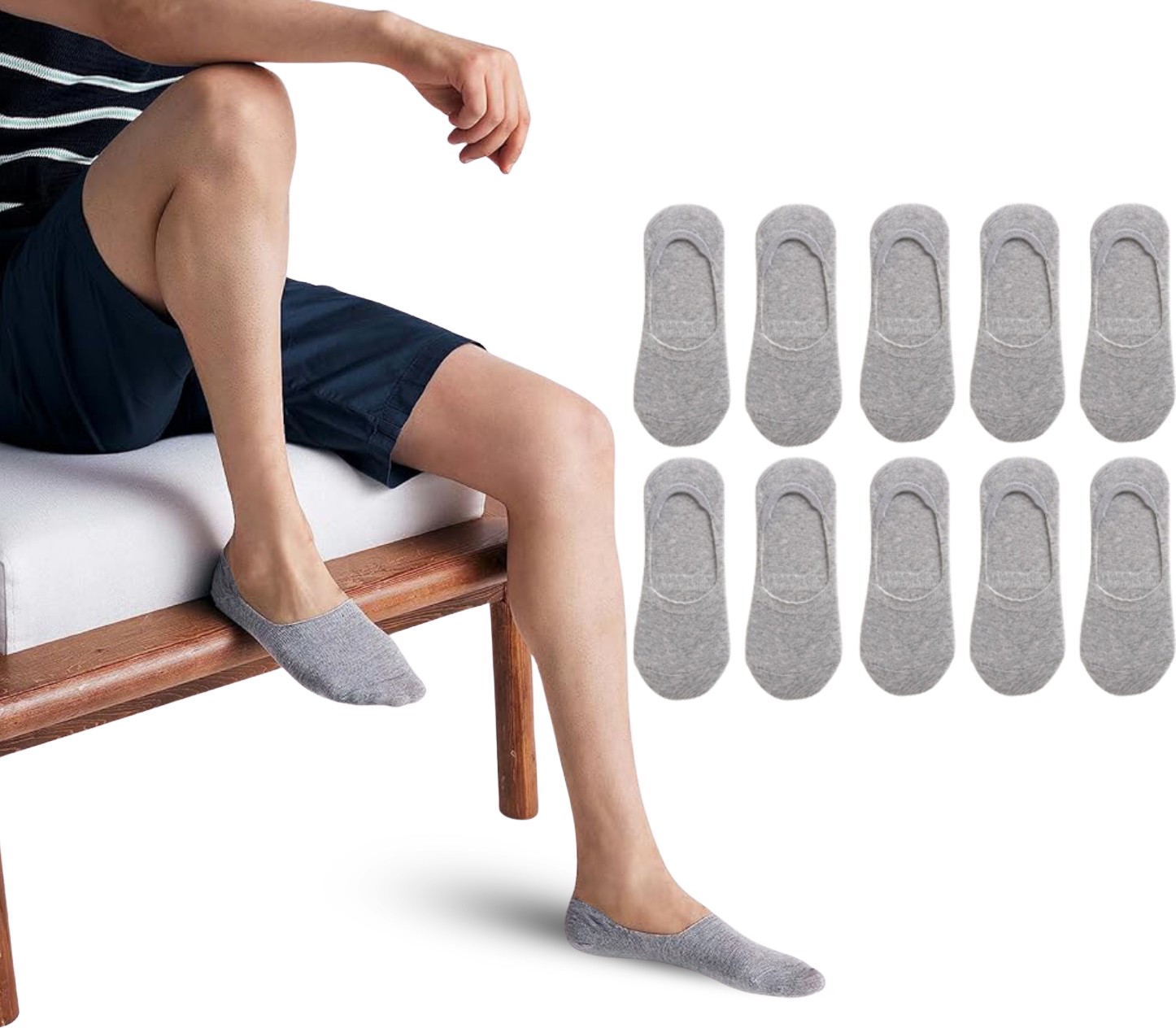 Kral Socks Kadın - Erkek Düz Desen (10 Çift) Pamuklu Terletmez Babet Çorap görsel 6