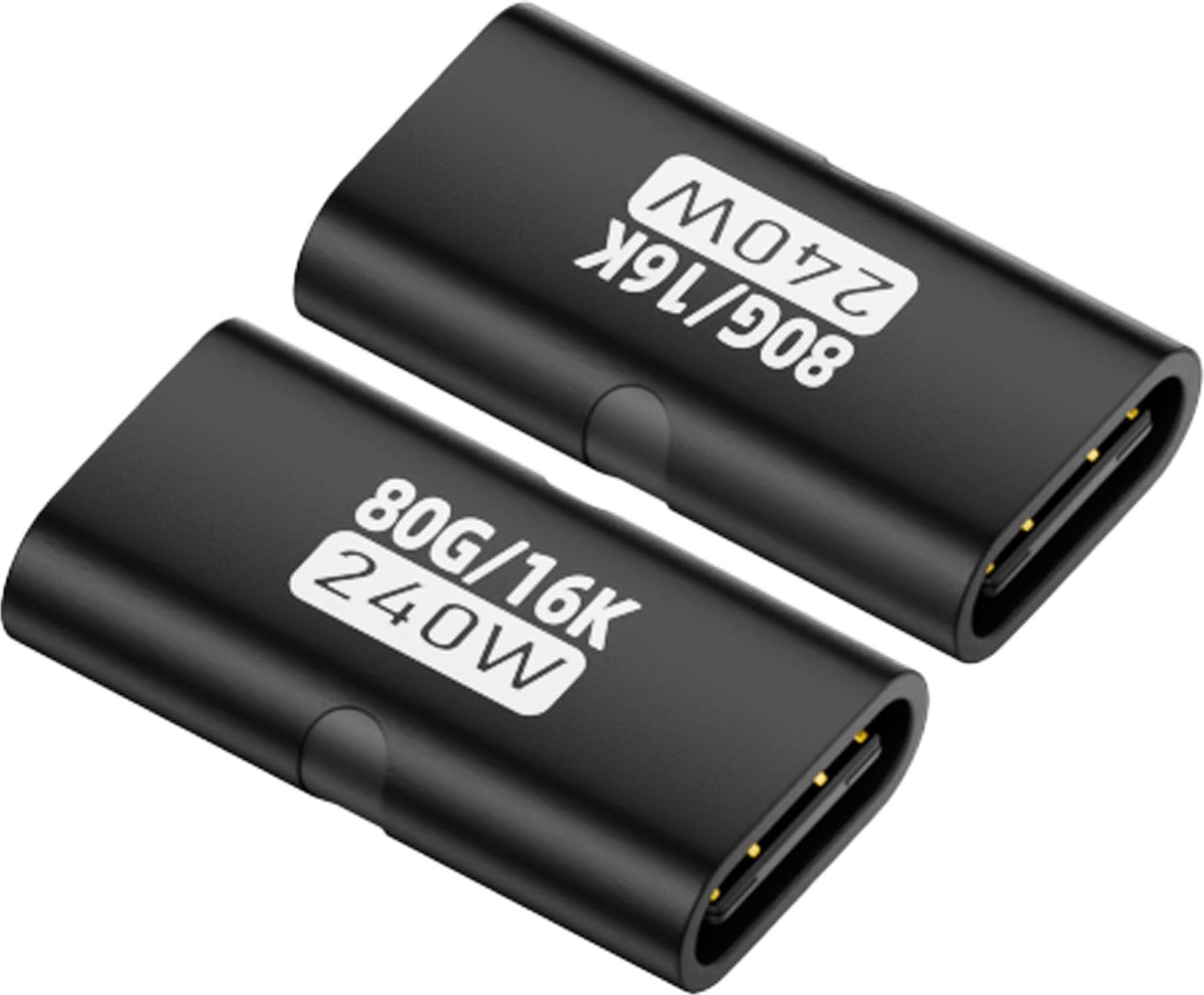 Aesco Livx 80GBPS Usb-C Dişi - Dişi Adaptör, 240W Pd3.1 Hızlı Şarj, 16K@60Hz Görüntü Aktarımı, Alüminyum Alaşımlı Tip-C Dişi Konnektör Uzatıcı - Siyah Otgff