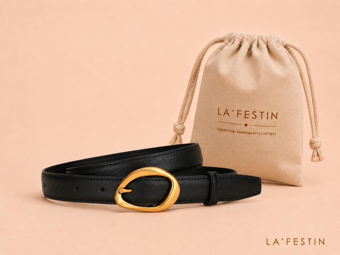 Lafestin Hakiki Deri Gold Toka Kadın Kemeri Pantolon Kemeri, Gömlek Kemeri görsel 5