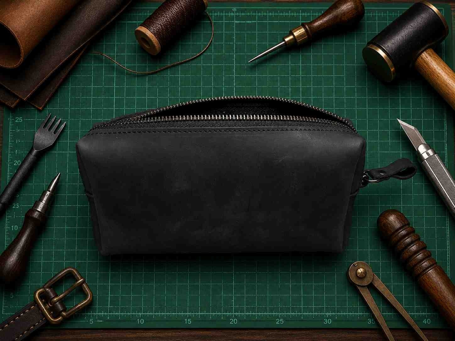 Vintage Leather Craft Hakiki Deri Erkek El Çantası görsel 2