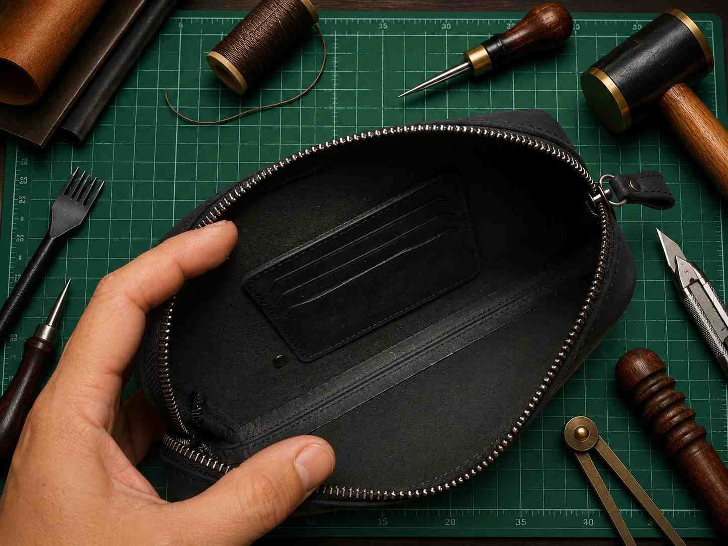 Vintage Leather Craft Hakiki Deri Erkek El Çantası görsel 3
