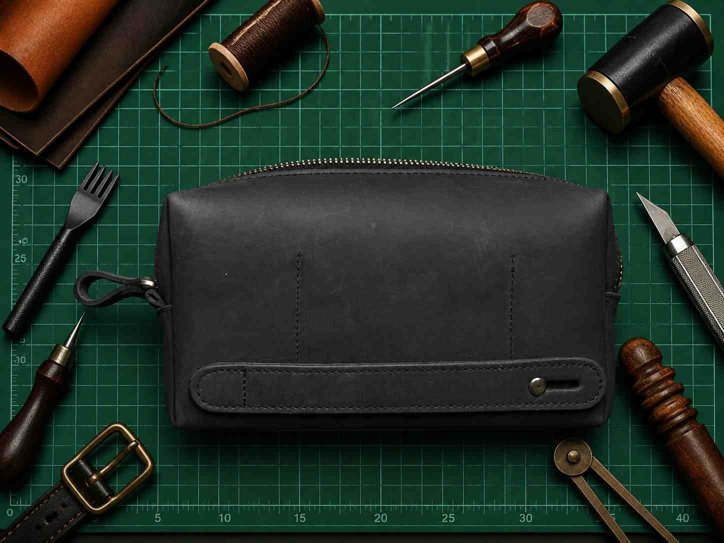 Vintage Leather Craft Hakiki Deri Erkek El Çantası görsel 5