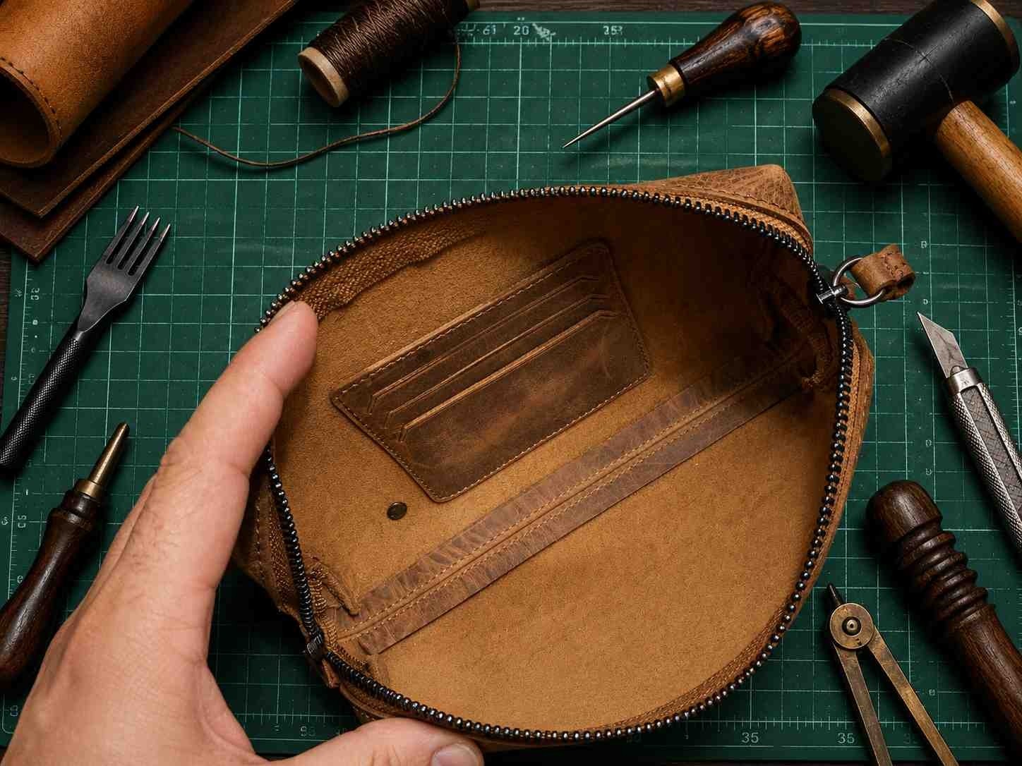 Vintage Leather Craft Hakiki Deri Erkek El Çantası görsel 3