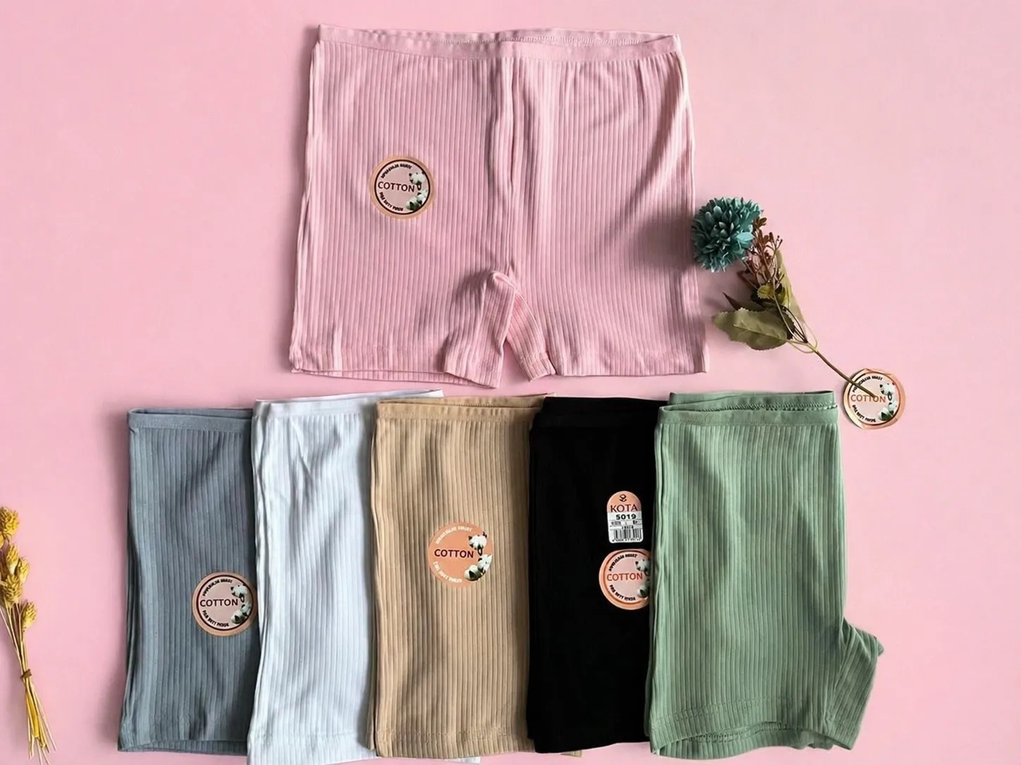 Veloure Kadın Şort Bermuda 6'lı Pamuklu Likralı Şort-Külot Pembe/yeşil/mavi-Gri/siyah/ten/beyaz Boxer
