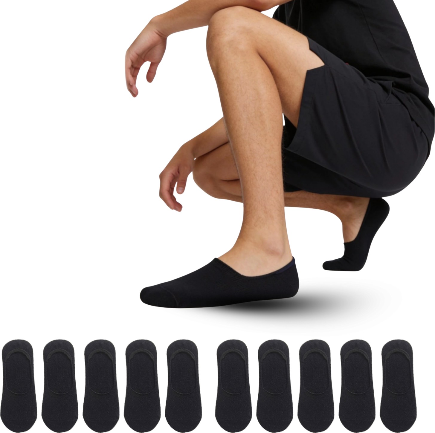Kral Socks Kadın - Erkek Düz Desen (10 Çift) Pamuklu Terletmez Babet Çorap