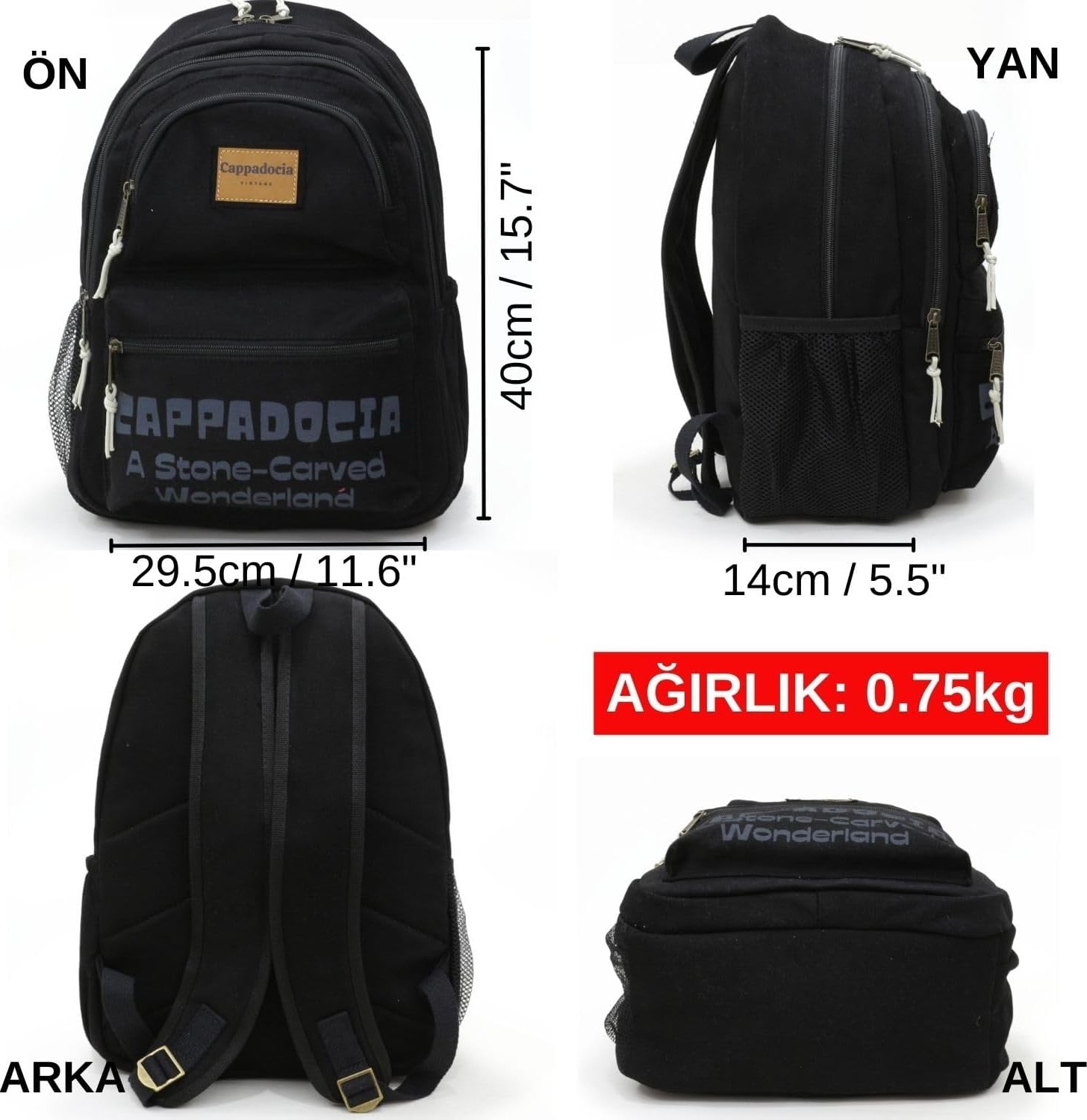 Happy Trend Cappadocia Vintage 4007 Olympos Sırt Okul Seyahat Günlük Spor 15.6 Inç Laptop Notebook Laptop Çantası görsel 2