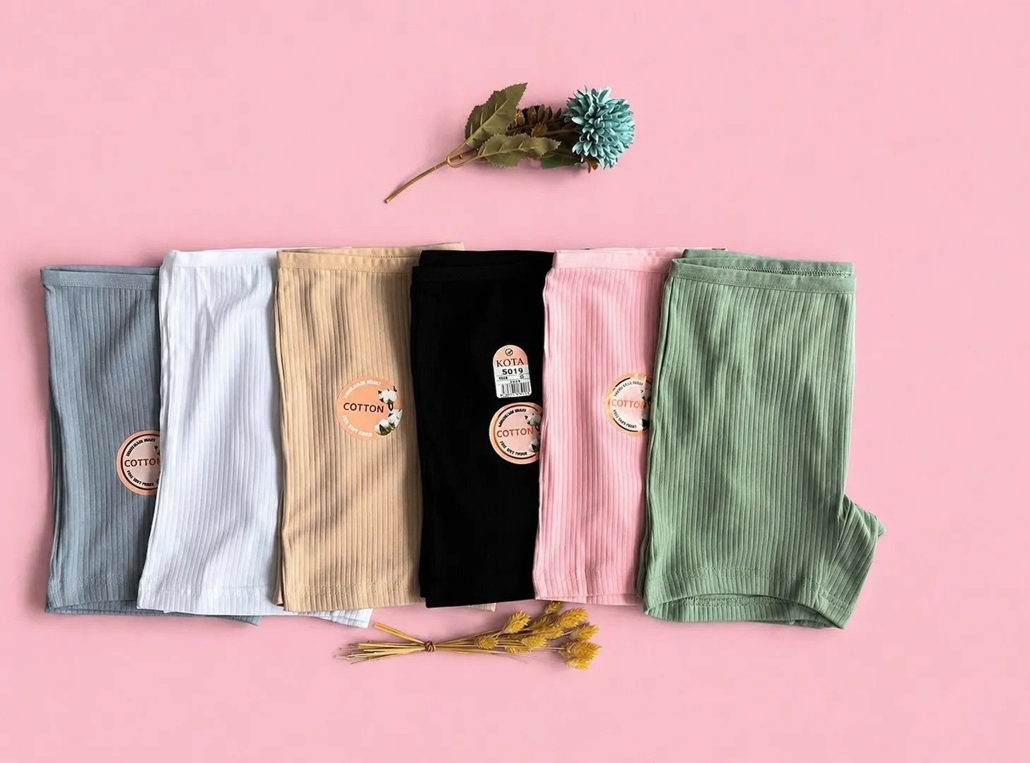 Veloure Kadın Şort Bermuda 6'lı Pamuklu Likralı Şort-Külot Pembe/yeşil/mavi-Gri/siyah/ten/beyaz Boxer görsel 3