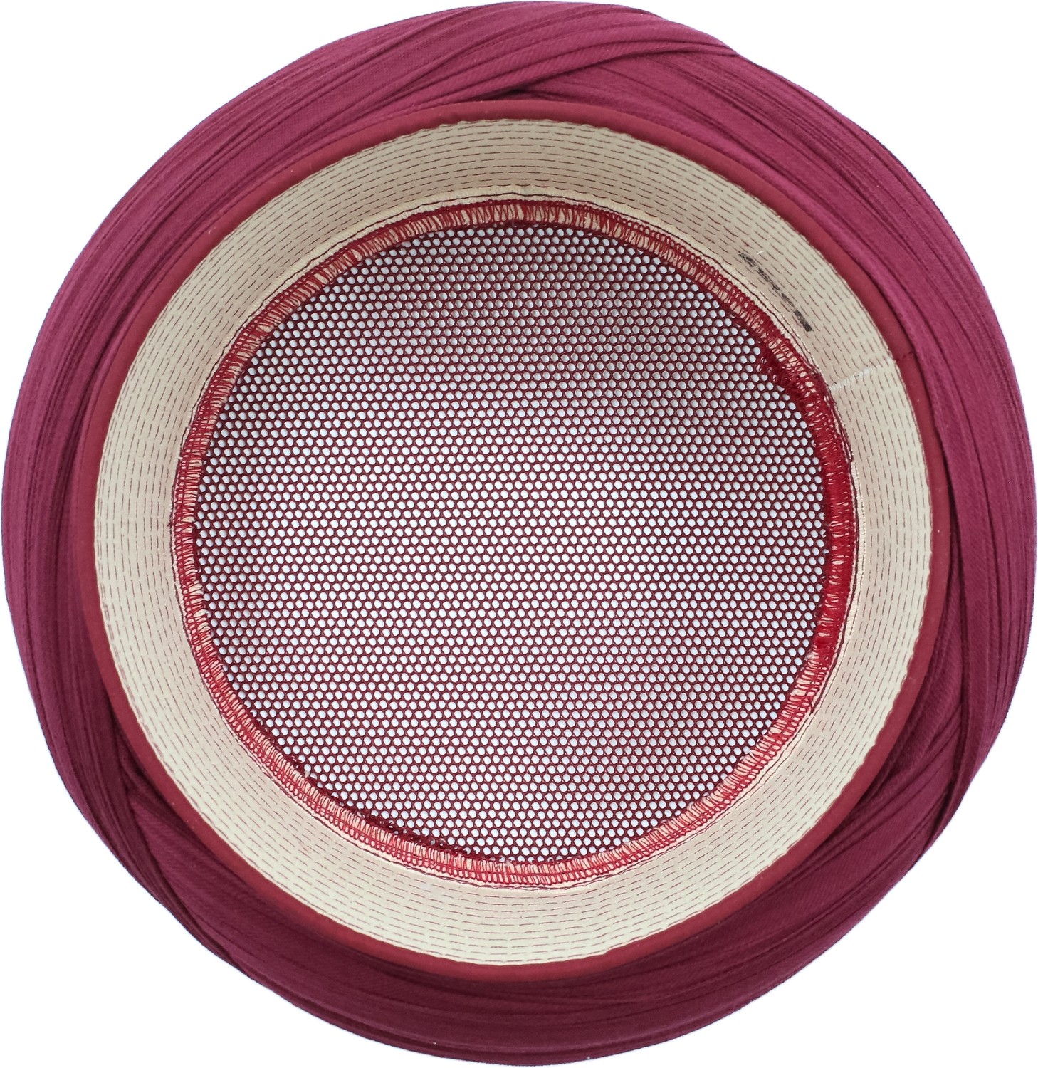 Sarıkhane Fileli Sarık, Bordo Kumaş, Bordo Takke, Çapraz Sarım, Fileli, 7 Metre görsel 3