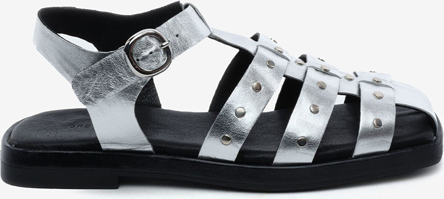 Greyder Kadın Gümüş Hakiki Deri Sandalet 5Y2CS34462