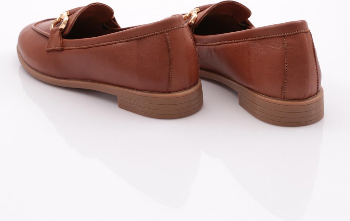 DGN 1853 Kadin Oval Burun Loafer Ayakkabi görsel 3