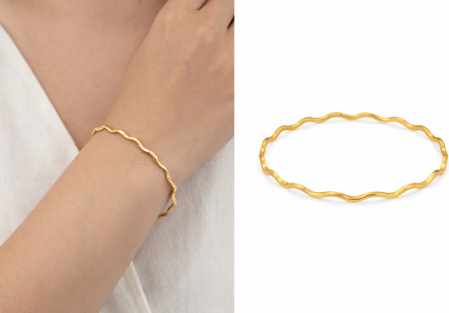 Özbağ Kösedağkuyumculuk  22 Ayar Zikzak Ajda Bilezik 10 gr