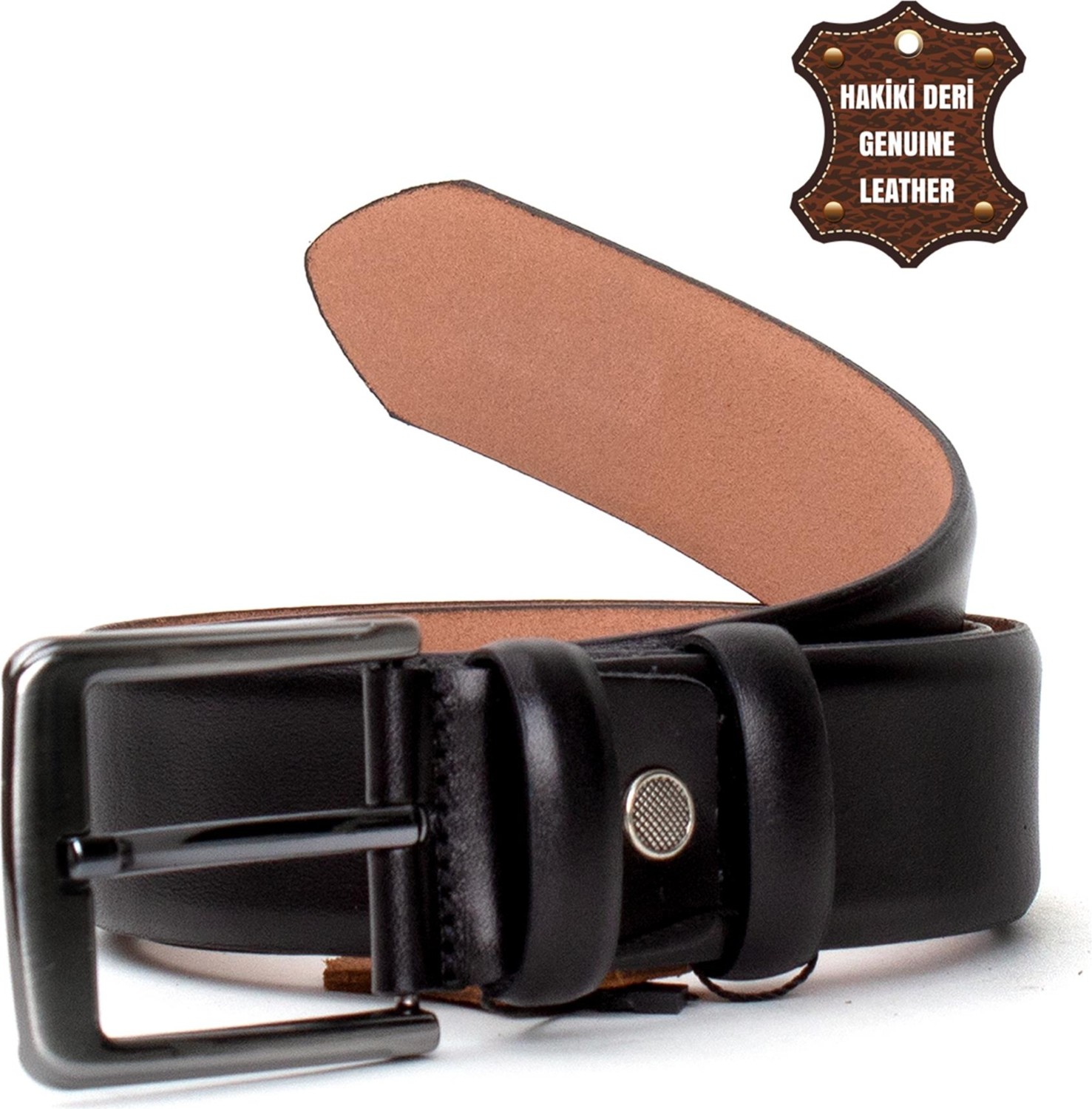 Pierre Cardin PC401 Erkek 4 cm Hakiki Deri Kemer Siyah görsel 7