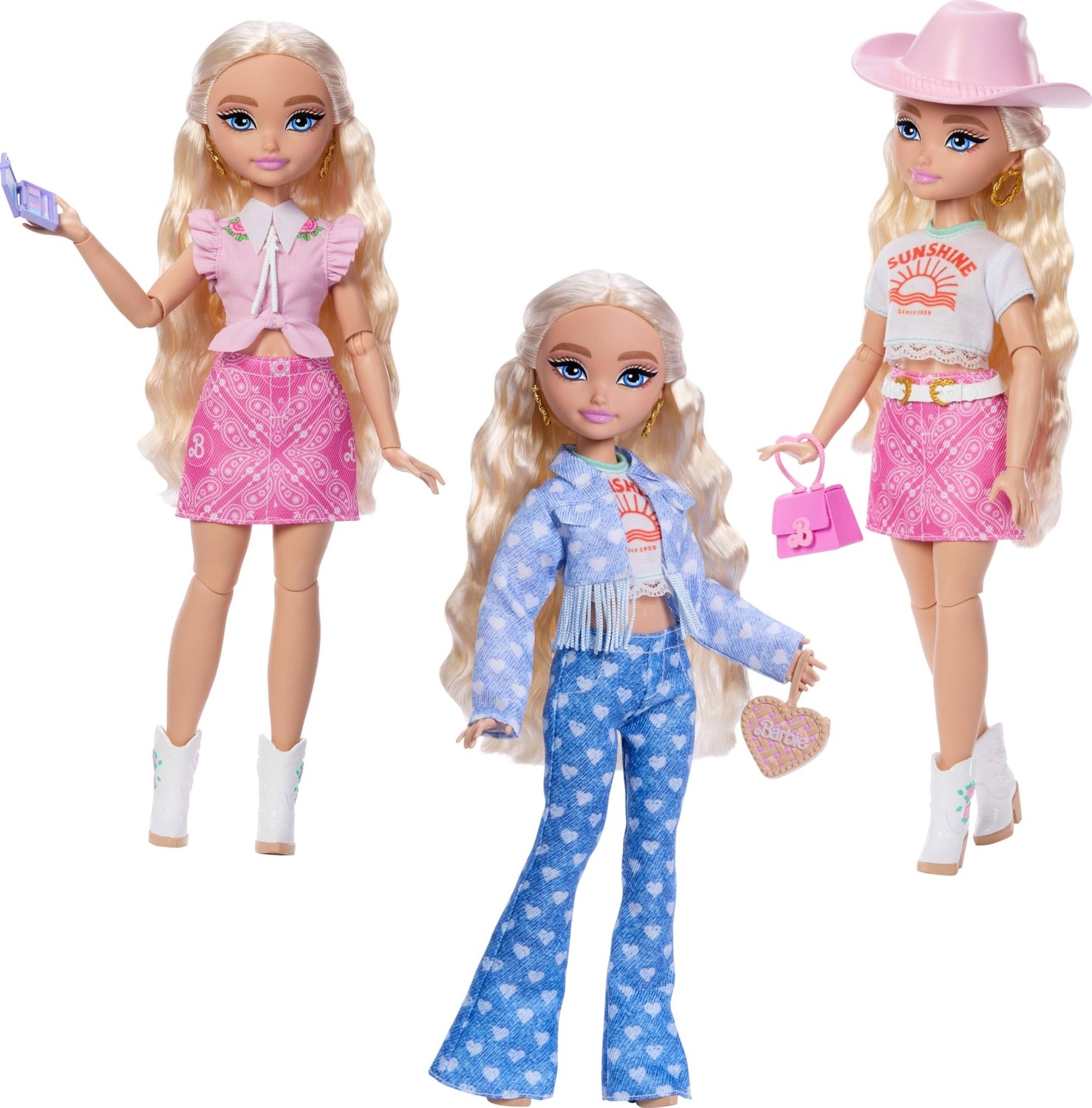Esranın Dünyası Barbie Dream Besties Festival Kombinleri Seti, Şekillendirilmiş Uzun Sarı Saçlarıyla Barbie 'malibu' Bebek, 10'dan Fazla Çıkarılabilir Kıyafet ve Aksesuar, JGH87 görsel 5
