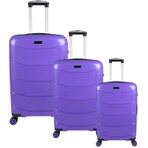 Bagacar Ultra Hafif Kırılmaz Silikon 3lü Set Valiz Mor+Etiket Hediyeli!