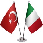 Asya Bayrak Italya Ikili Masa Bayrağı