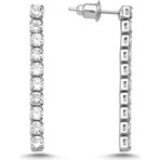 Merano Design 3mm Rhodium Su Yolu Küpe