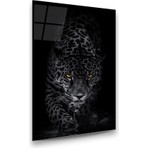 Glass Art Leopar Dikey Cam Tablo