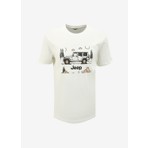 Jeep Bisiklet Yaka Baskılı Kırık Beyaz Erkek T-Shirt J4SM-TST7237