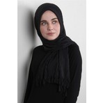 Eşarppark Pamuklu Hazır Şal 1589-8 Siyah