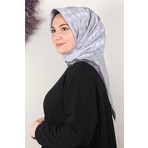 Eşarppark Fashion Monogram Eşarp 8090-15 Gümüş
