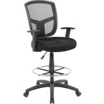 Dopa Amortisörlü Yüksek Oturumlu Sırtı Fileli Ofis Sandalyesi Yüksek Bar Sandalyesi Ergonomik Tasarımlı Tekerlekli Ofis Koltuğu