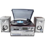 Knstar KN-120 Kumandalı Hoparlörlü Bluetoothlu Pikap 10 W Güç Özellikli CD'li Radyo ve Kaset Özellikli