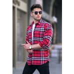 Madmext Kırmızı Regular Fit Oduncu Gömlek 5553