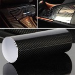 Meyzone 5D Karbon Fiber Folyo Ultra Parlak Hava Kanallı Araç Döşeme Kaplama 30 cm x 1 Metre Renk: Karbon