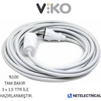 Viko Tekli Topraklı Seyyar Uzatma Kablosu 15 Metre (Tam Fiyatı