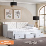 Setay Alaçatı Divan Karyola Çekmeceli Açılır Çift Kişilik Karyola + Soft Yatak