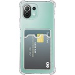 Caseart Xiaomi Mi 11 Lite Kapak Kamera Korumalı Kartlıklı Darbe Emici Özellikli Şeffaf Silikon Kılıf