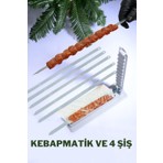 Rotanev 4 Adet Şiş Hediyeli Kebapmatik Adana Urfa Kebap Kalıbı Aparatı Pratik Hızlı Kebap Makinesi Kutusu