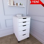 Midoser Duru Beyaz Keson Ofis Dolabı – 1. Sınıf Yonga Levha, 40x77,4x55 cm, Geniş ve Düzenli Depolama Alanlı