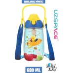 Uzspace Pipetli 680 ml Boyun Askılı Tritan Çocuk Su Matarası -Kutulu- FFUZ2202680