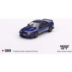 Miniature Nissan Skyline GT-R Top Secret VR32 - Métallique Bleu - Échelle 1:64 - Mini GT - Réf. MGT00589-R - Neuf