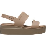 Crocs 206453 Kadın Sandalet Brooklyn Low Wedge Kahverengi Silikon/Plastik ile Konforlu Tasarım