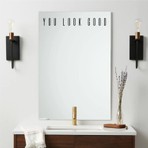 Hediyene Bak You Look Good Siyah Ayna Etiketi Sticker 65X9CM