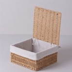 Linens Carry 23X23X12 cm Kapaklı Sepet Naturel